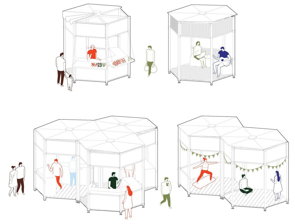 Axonometrien Projekt ParkPavillon